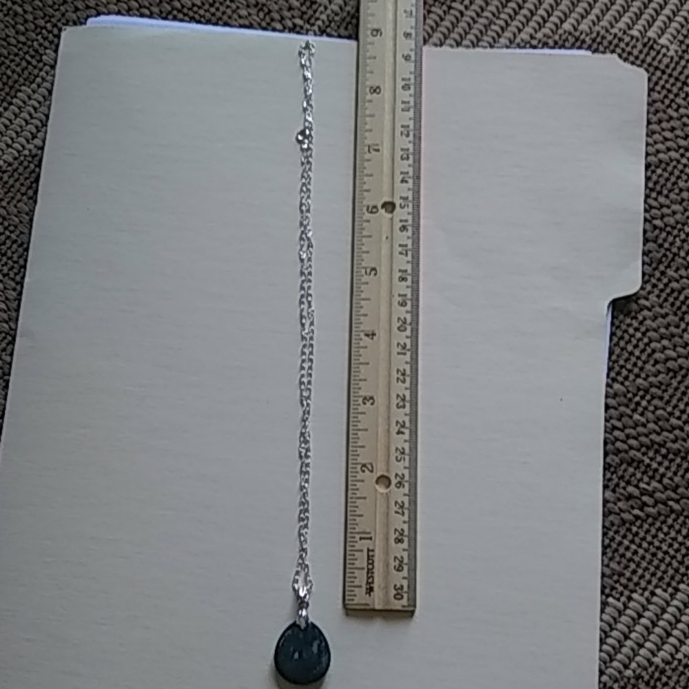 925 Solid Silver Necklace With Stone Pendant - image 3